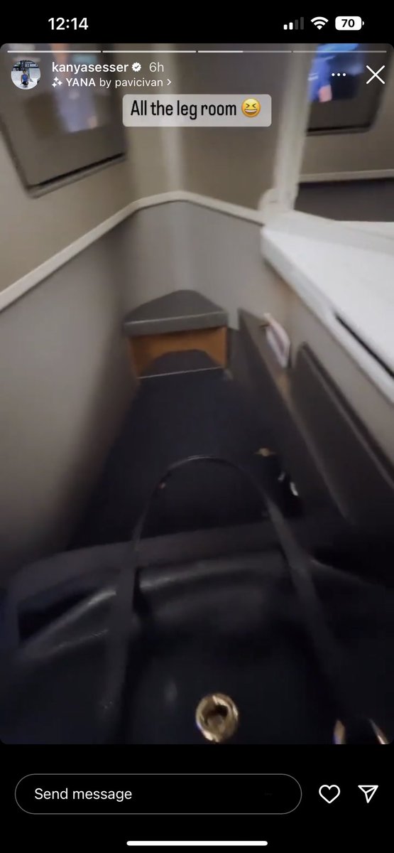 This is the humor I love. My friend has no legs… lol and still gets first class lol 😂 love you <a href="/kanya_sesser/">Kanya Sesser</a> 

My tall ass sits in first class for the leg room. She just gets privacy and… the seats are nice.