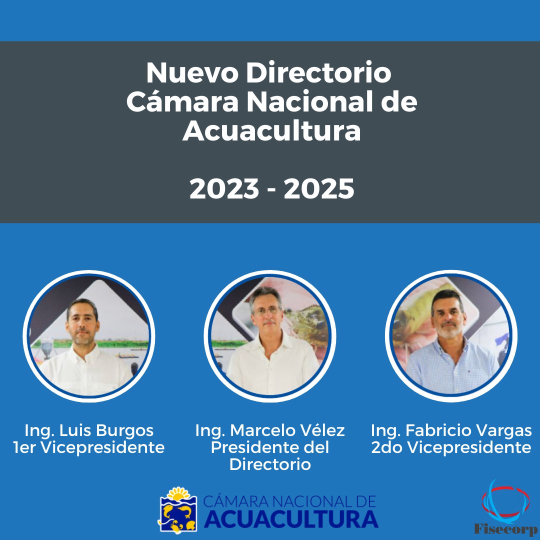 fisecorp's tweet photo. De parte de Fisecorp, felicitamos a los nuevos  directivos de @cnaecuador para el periodo 2023 - 2025. Les deseamos los mejores éxitos en sus funciones! https://t.co/CdVNJLzeF7