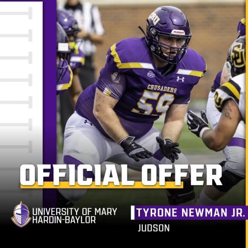 Tyronenewman71's tweet photo. #ATGTG I'm blessed to receive my 7th offer from Mary Hardin Baylor! @CruFootball @CoachJohnsonFB https://t.co/HfCuQ61mBL