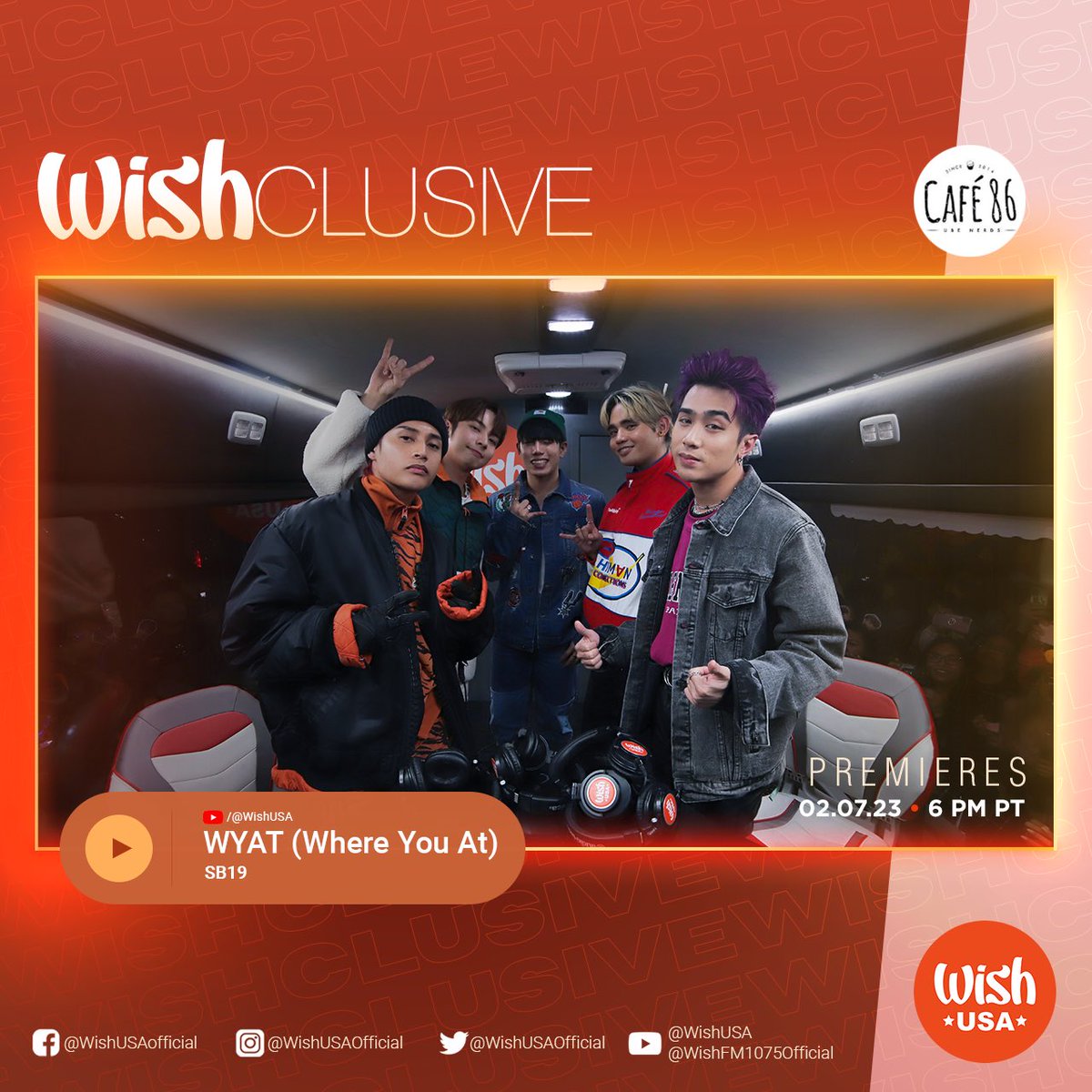 SB19's Wishclusive "WYAT (Where You At" premieres today!

Don't miss it on our YouTube channel!
#WishBus #Ppop #SB19 #WYAT