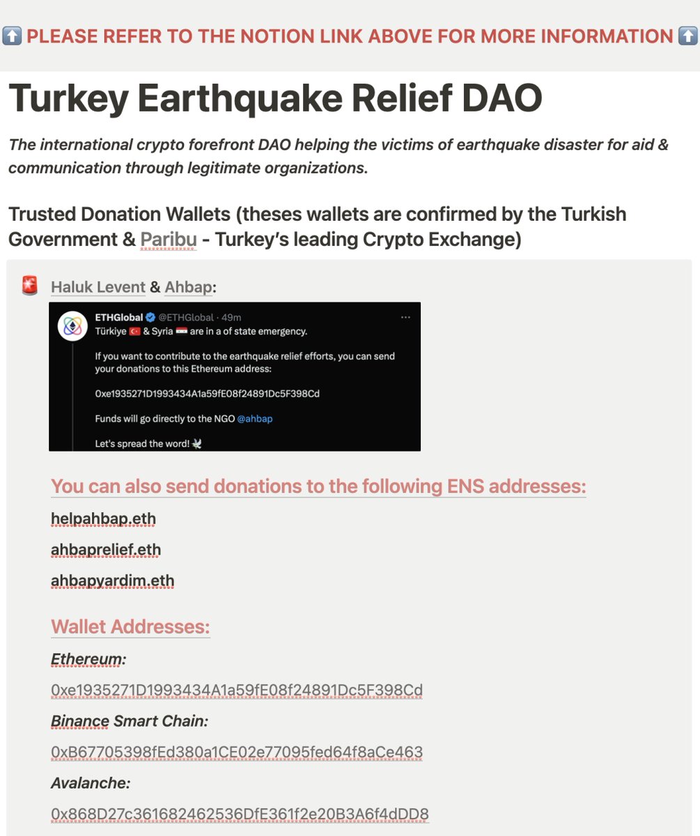 TURKIYE Earthquake Relief DAO 🇹🇷 tweet media