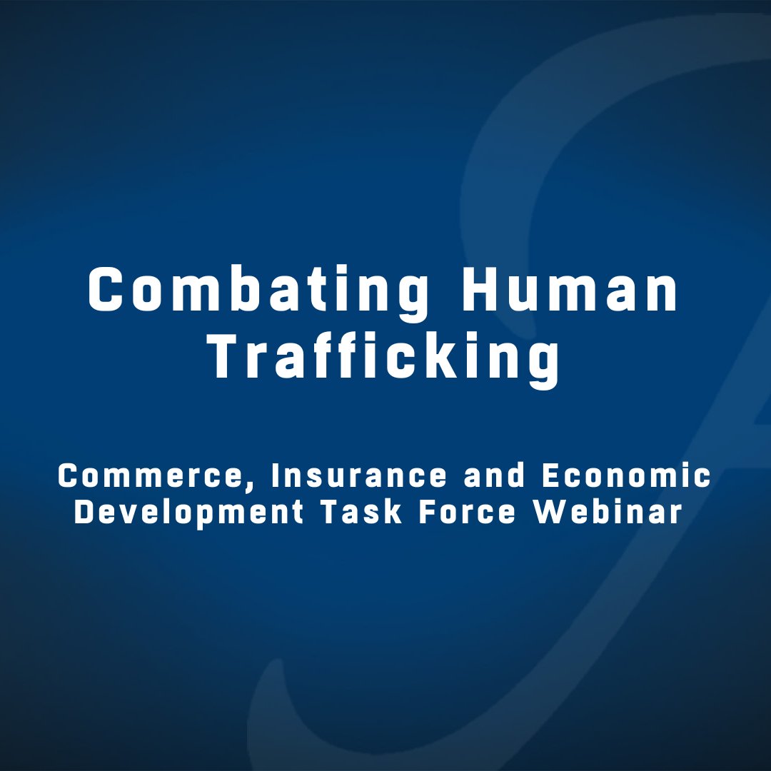 ALECpodcast's tweet photo. In recognition of January as National Human Trafficking Prevention Month, ALEC’s Commerce, Insurance, and Economic Development (CIED) Task Force hosted a webinar addressing this issue. 
https://t.co/f398bd2sql https://t.co/gU5tuiI0xi