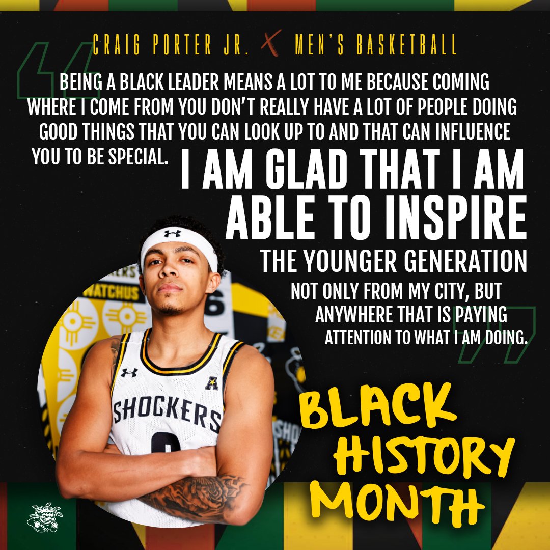 GoShockers's tweet photo. 🗣 @craigporter0 on what it means to be a black student-athlete and leader.

#BlackHistoryMonth  #BHM https://t.co/RbDENbTwFX