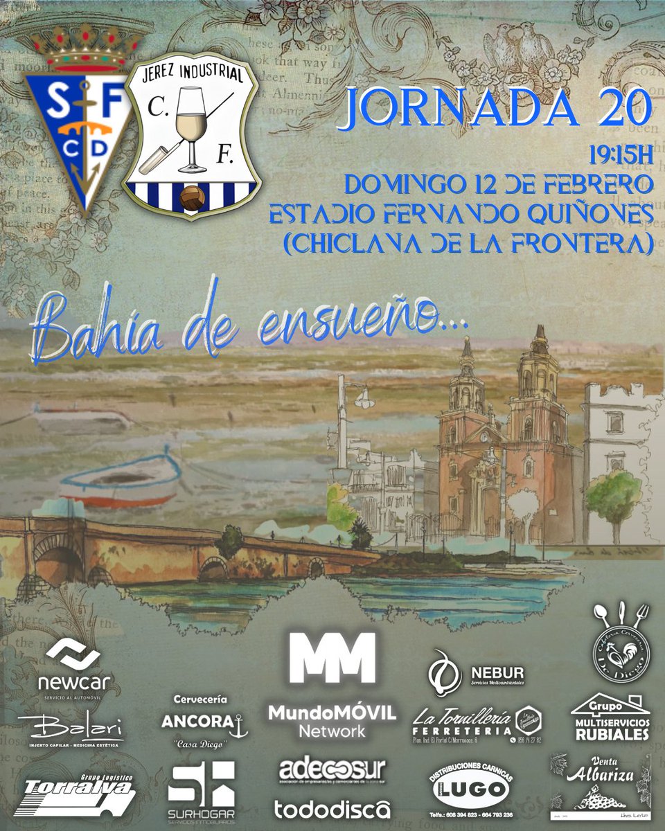 JerezInd_CF's tweet photo. 📢 ℹ️ PRÓXIMO PARTIDO
☑️| JORNADA 20
🗓️| Domingo 12 de Febrero
🕓| 19:15 h.
🏟️| Estadio Fernando Quiñones
📍| Chiclana de la Frontera
🆚| San Fernando C.D. 'B'
#sanfernandobjerezindustrial
#JICF #ObjetivoVolver #temp2223 #Jornada20 https://t.co/dWt5PB3Bkn