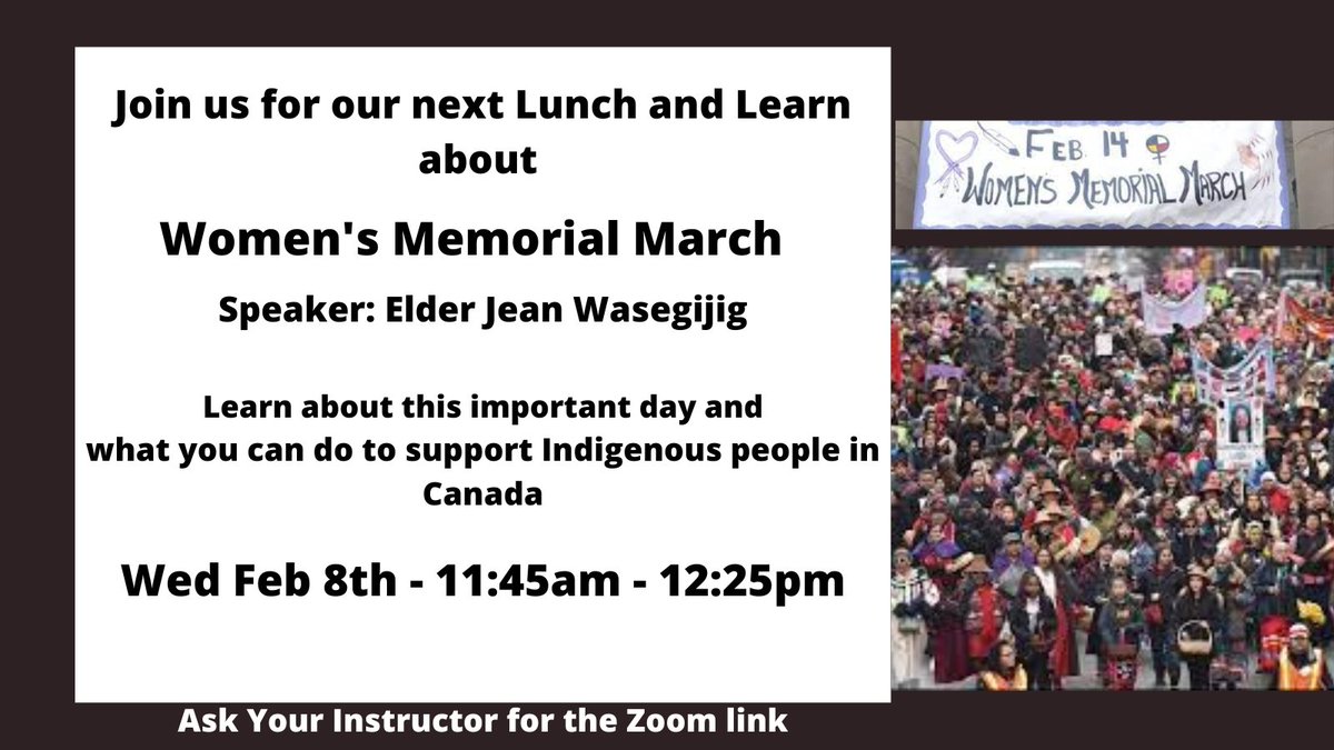 vccesl's tweet photo. Join Elder Jean Wasegjig tomorrow Feb 8th to learn more about the Vancouver #womensmemorialmarch 

Ask your instructor for the Zoom link and find out more at the link below: 
https://t.co/C3ZsCWIJWW https://t.co/nvMyWG1fzR