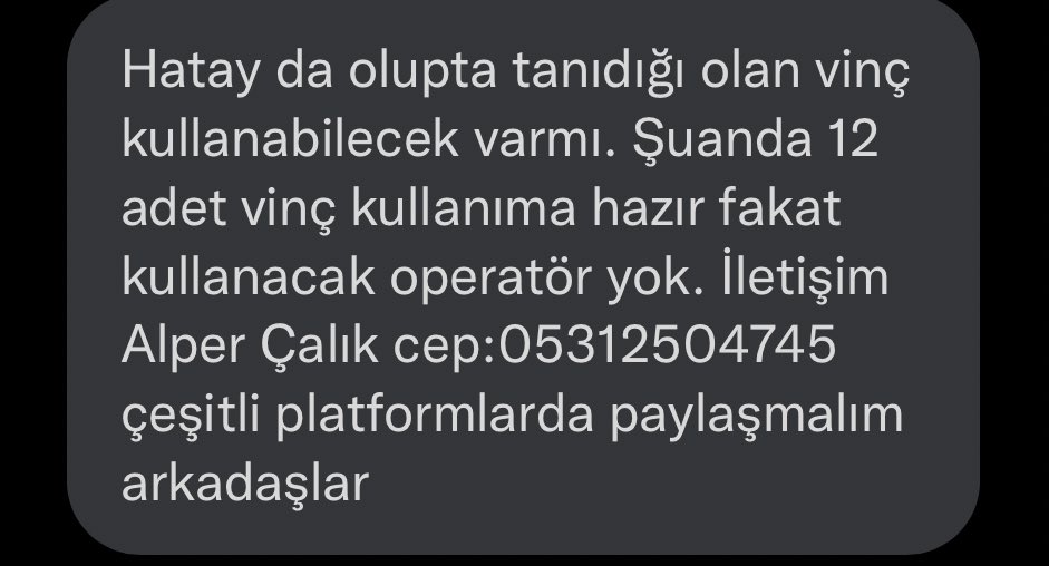 Vinç kullanacabilecek var mı?