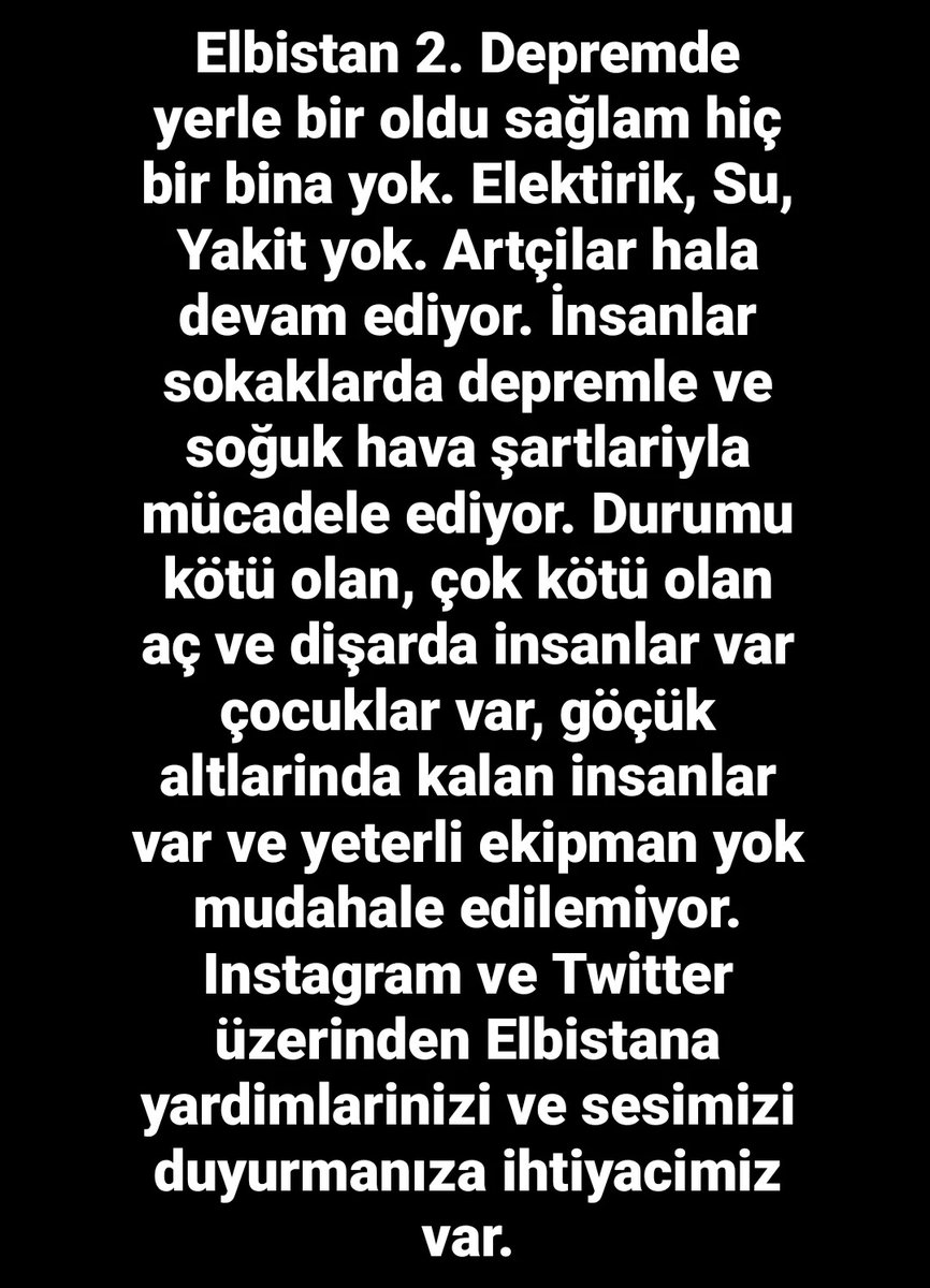 Srpdmr0's tweet photo. #Elbistandepremi 
#HalukLevent
#AHBAP 
#AFAD https://t.co/cSmRGFlHhb