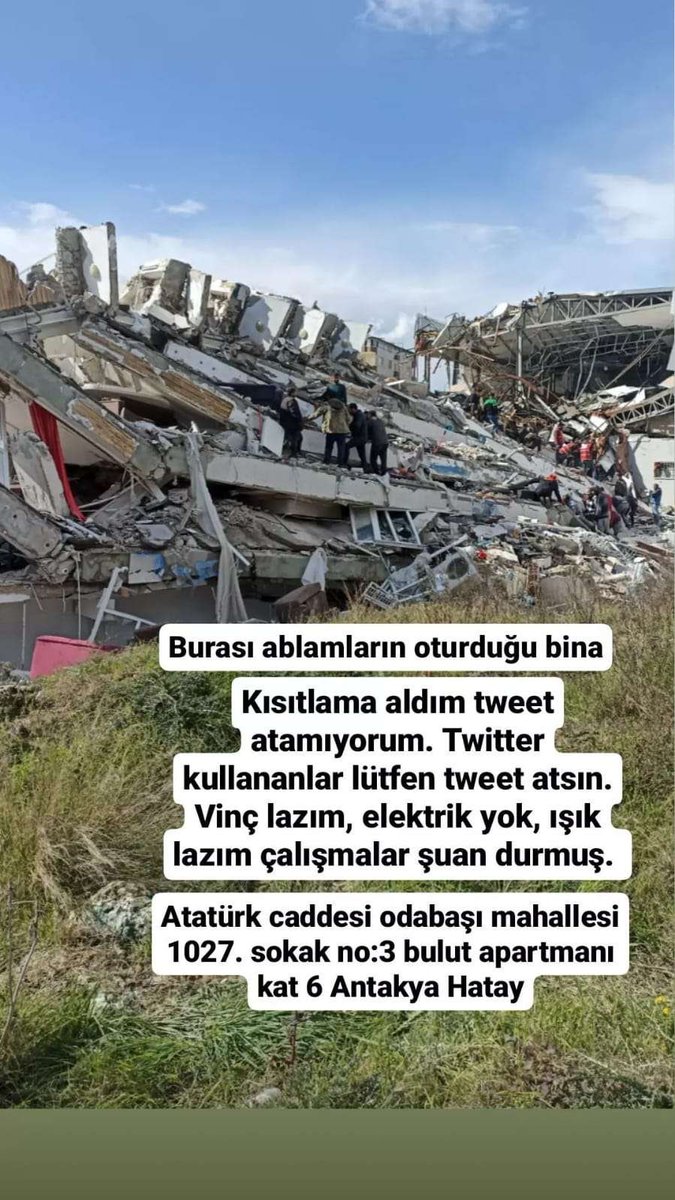 MDepremyard's tweet photo. #deprem #DEPREMOLDU #SONDAKIKA #hatay  #antakya #antakyadeprem #adıyaman #adiyamandeprem #ÇOKACİL https://t.co/WCxa4ZeGog