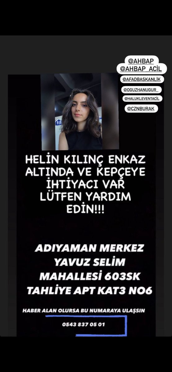 Acilll! #deprem #ADIYAMAN #özgürdemirtaş <a href="/AFADBaskanlik/">AFAD</a> <a href="/halitertugrull/">Dr. Halit Ertuğrul</a> <a href="/OguzhanUgur/">Oğuzhan Uğur</a> #afad