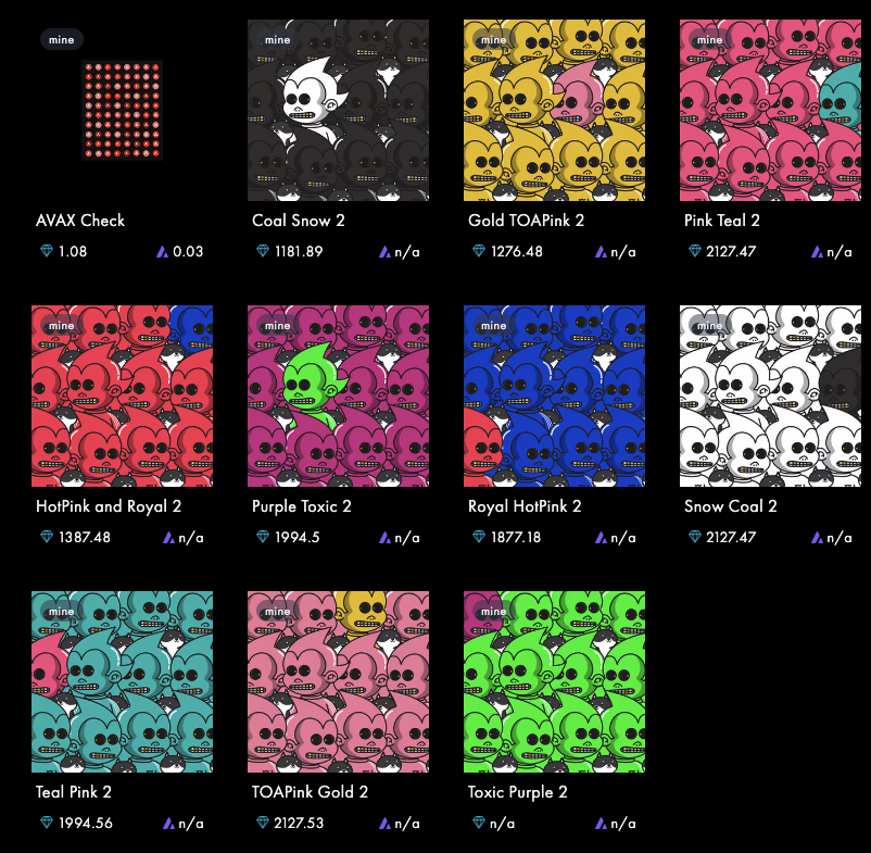 PlotTwistNFT's tweet photo. pumped to collect all #2's by @TEENSONACID in the #avaxcheck mint!!! let's go!!! https://t.co/zo9YXC67B1