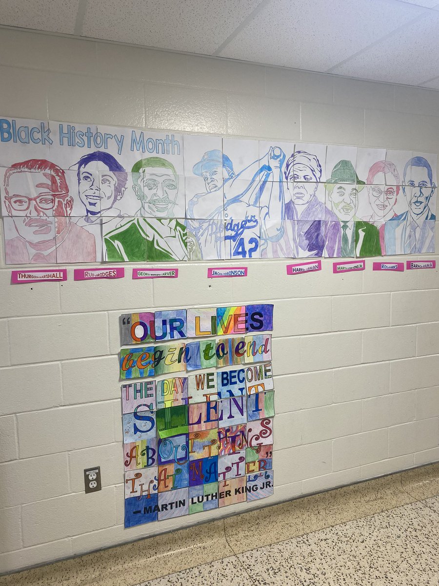 “Our lives begin to end the day we become silent about things that matter” -Martin Luther King Jr. 6/7’s have been working hard to get this display ready for Black History Month! <a href="/alcdsb/">ALCDSB</a> <a href="/alcdsb_shrb/">Sacred Heart Batawa</a>