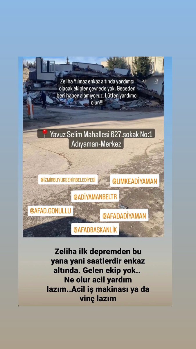 Arkadaşım Zeliha’nın binasına ne yazık ki hala ekip ulaşamadı🥲