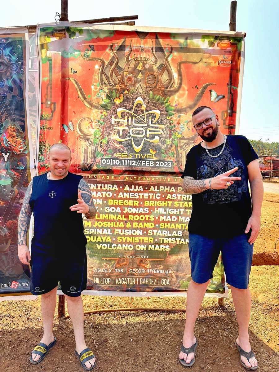 Already in Goa 🇮🇳

2 Days to go...

Can't wait to play @ the legendary HillTop Goa ❤

HILL TOP Festival 2023 - 9-10-11-12 February 

Catch us playing on the first day of the festival - Thursday 9th February 

Tickets &amp; Information ➡️ bit.ly/3IZ790P