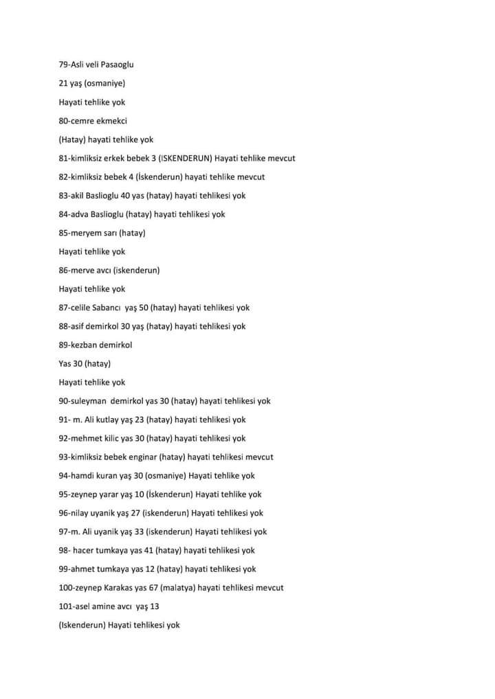 Mersin şehir hastanesine getirilen yaralılar taniyanlar varsa ulaşsınlar
#babalatv #PincTV #HalukLevent #OguzhanUgur 
#hataydepremi #Hatay #OsmaniyeDeprem #Osmaniye #marasdeprem #MARAS #iskenderun #iskenderunlimanı #iskenderunayardım