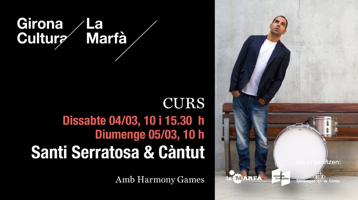 T’interessa conèixer el patrimoni musical de transmissió oral de les comarques gironines? Doncs et recomanem el curs <a href="/SantiSerratosa/">Santi Serratosa</a> &amp; <a href="/cantutmusica/">Càntut</a>! 
bit.ly/SantiSerratosa…
#SantiSerratosa #Càntut #HarmonyGames #GironaCultura