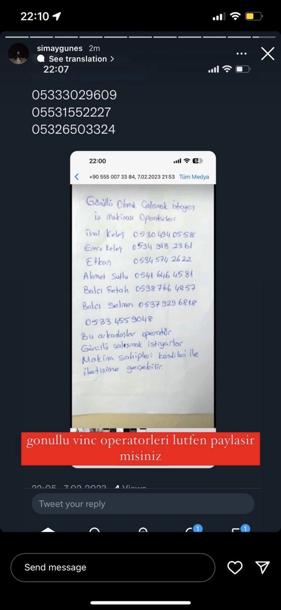ProfDemirtas's tweet photo. Operatör buldum hadi hem de numaraları burada. Hadi bir işe yarayacak. Öğrencim Ayşe’ye minnettarım 🙋‍♂️🙏🙋‍♂️🙏 https://t.co/550cU5xc78