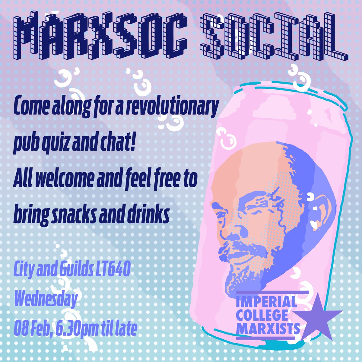 Come to our pub quiz social tomorrow! We'll be chatting about the strikewave, revolutionary history, and how we can overthrow capitalism. All workers and students are welcome.