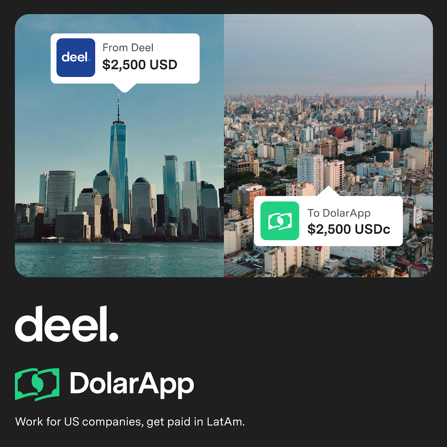 arq_finance's tweet photo. @deel 🤝 @getdolarapp: work for US companies, get paid in LatAm.

Exclusive deal live in Argentina and Mexico - get paid in USD without fees, spend in any currency at the best rates and cashback. Find out more at: https://t.co/oITNLcbCMu https://t.co/9w2cEAqdIM
