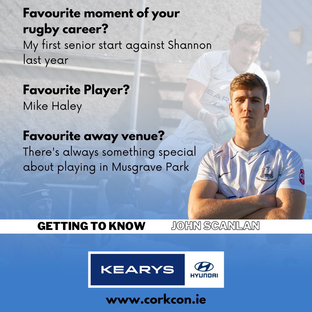 CorkConRugbyFC's tweet image. 𝗚𝗘𝗧𝗧𝗜𝗡𝗚 𝗧𝗢 𝗞𝗡𝗢𝗪 𝗝𝗢𝗛𝗡 𝗦𝗖𝗔𝗡𝗟𝗔𝗡 👋🏻
On this weeks #gettingtoknow, we get to learn more about John Scanlan! 
Look below ⬇️ to learn more about John. 
#CorkCon #PositiveEnergy #ClubRugby #Rugby