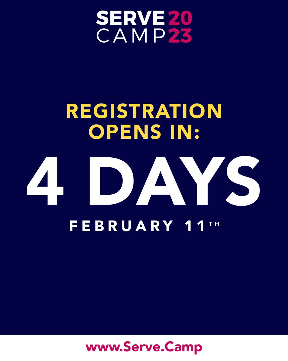 ServeCamp's tweet photo. Loudoun Registration is just FOUR DAYS away, opening this Saturday! Join hundreds of others and be a part of the best, most life-giving camp this summer! 

Check out our website for more information https://t.co/cb6iRp4cdA https://t.co/8NbRY2MonD