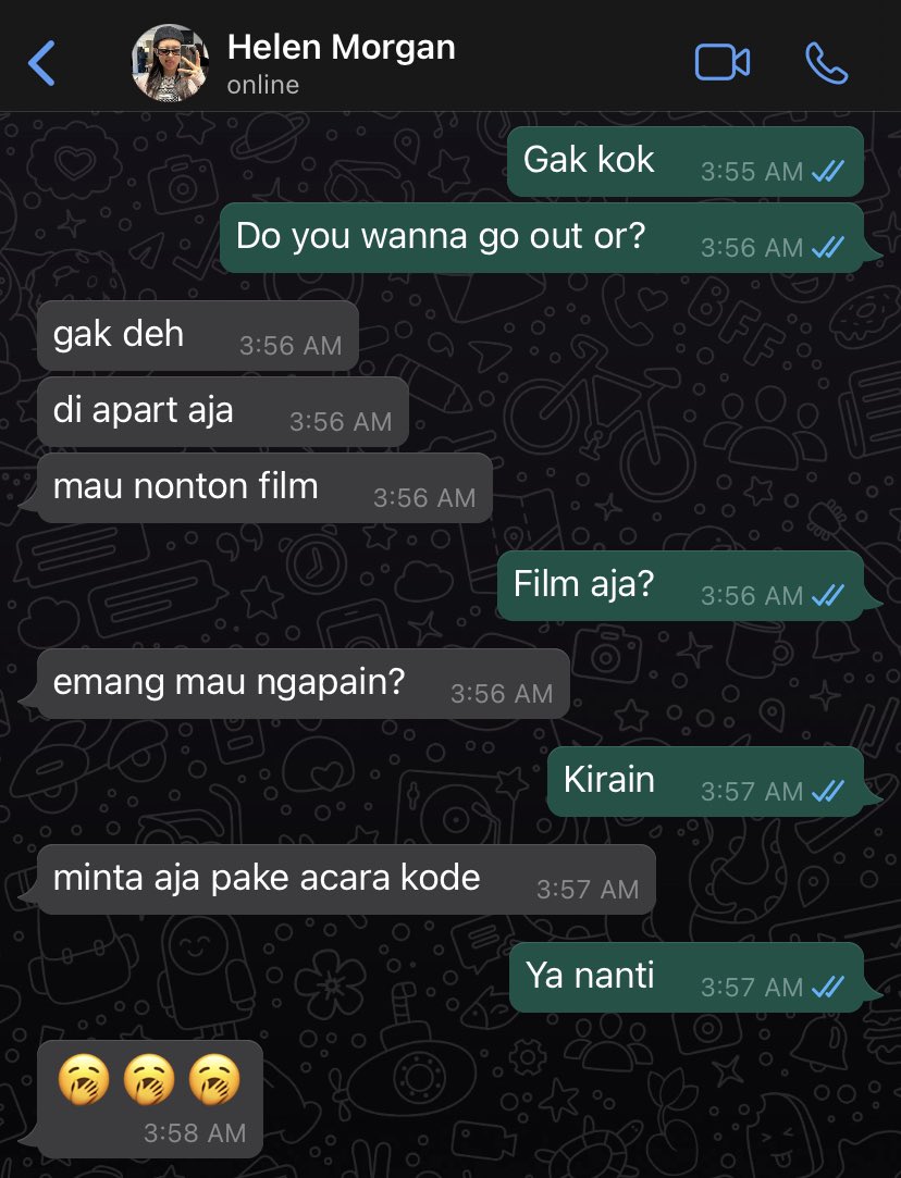 awal-awal kenal terus nyaman wkwk
—
Johnnatan althero &amp; Helen morgan