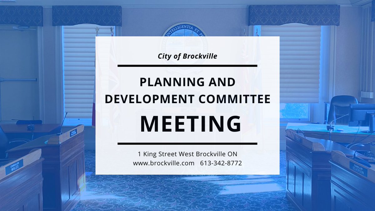 Planning and Development Committee meeting tonight at 4:30 pm. Find the agenda here: brockville.civicweb.net/Portal/Meeting…