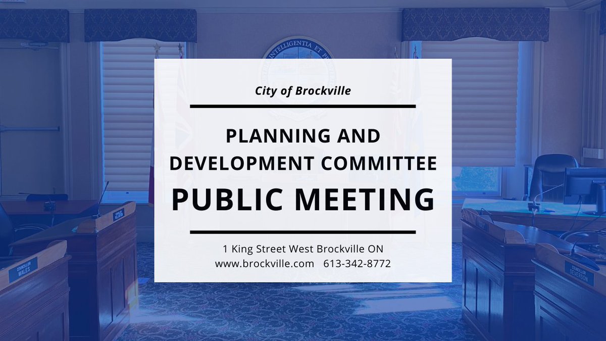 Planning and Development Committee - Public Planning Meeting tonight at 6:00 pm. Find the agenda here: brockville.civicweb.net/Portal/Meeting…