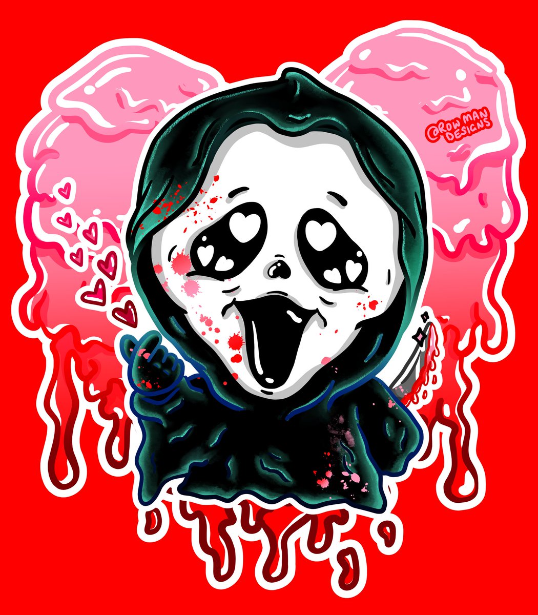 RowManDesigns's tweet photo. 😱❤️🔪... tomorrow
https://t.co/tOnpmkxn25

#Scream #Ghostface #valentines #scarymovies #HorrorMovies #Slashers #art #artist #horrorfan #cuteart #illustration #digitalart https://t.co/YdB0igZ9CP