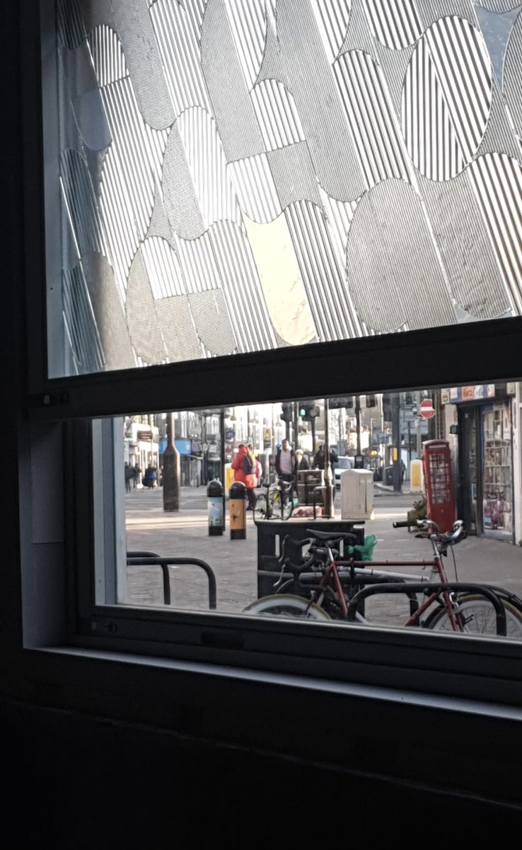 Incredible secondary glazed panels by Pavilion Pavilion installed at Costa’s Barbers today. Under the watchful eye of <a href="/pandorafloran/">Pandora Flora Loran</a> and @thombrisco. A project with Brisco Loran.