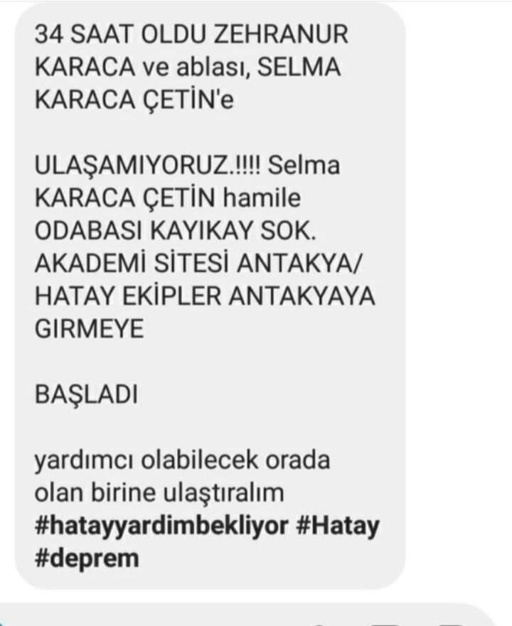 Acil yardim bekliyorlar enkazin altindan sesleri geliyor. Lutfen duyun sesimizi....
#Hatay #AFADhatay #halukleventacil #Hatay #hatayyardimbekliyor #hataydepremi