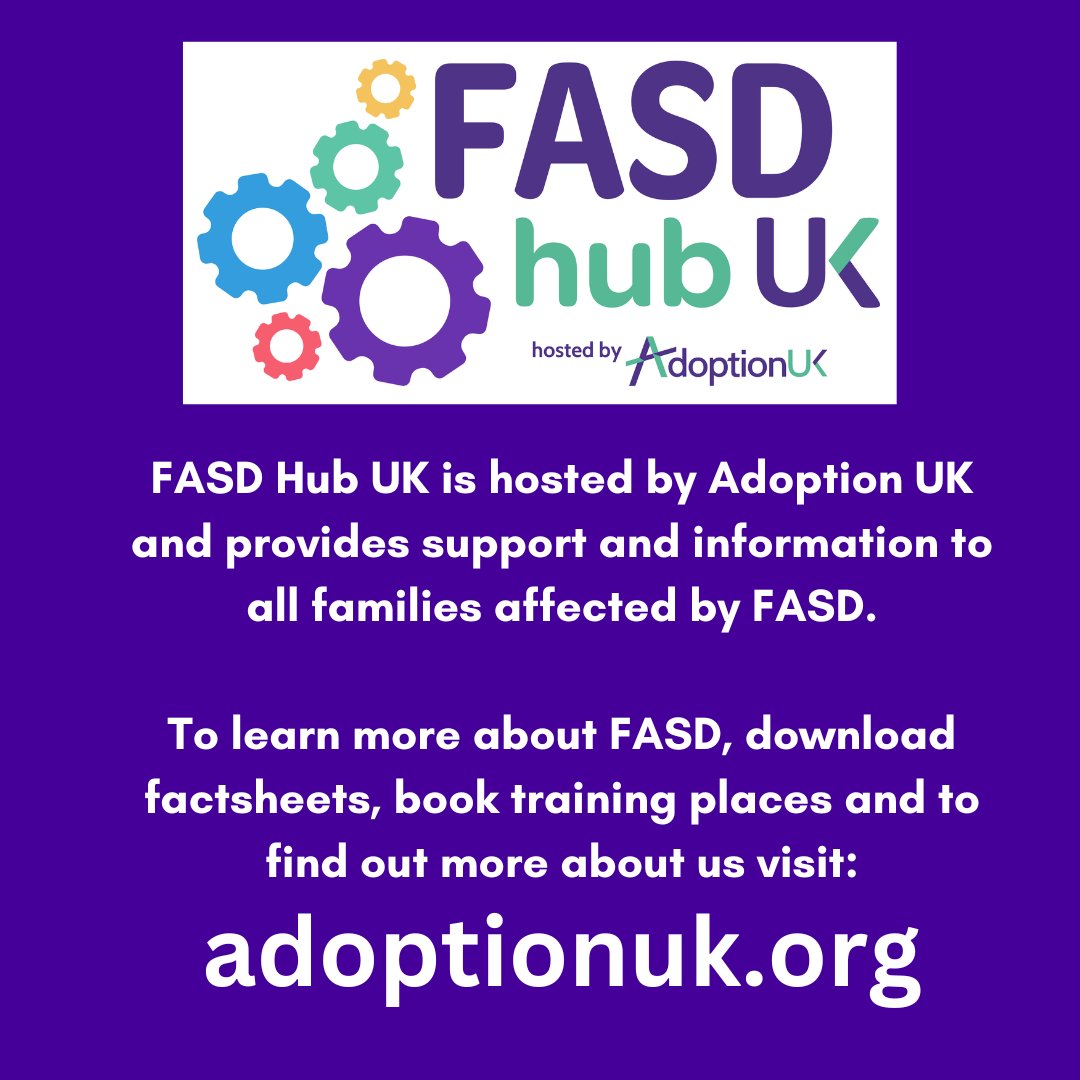 Hello - and welcome to #FASDHubUK, brought to you by @AdoptionUK. We provide support and information to families affected by FASD across the UK. Follow us to hear our news, and read more at adoptionuk.org/Listing/Catego… #FASD #FASDHub