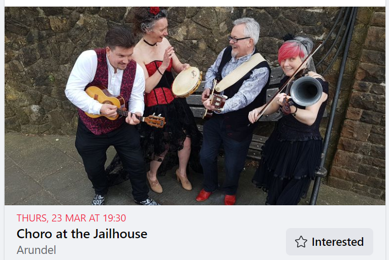 Calling anyone in the Arundel area! We are coming to play at Arundel Jailhouse for Jailhouse Jazz on Thursday 23 March at 7:30pm. Please spread the word #Arundel #livemusic #JailhouseJazz