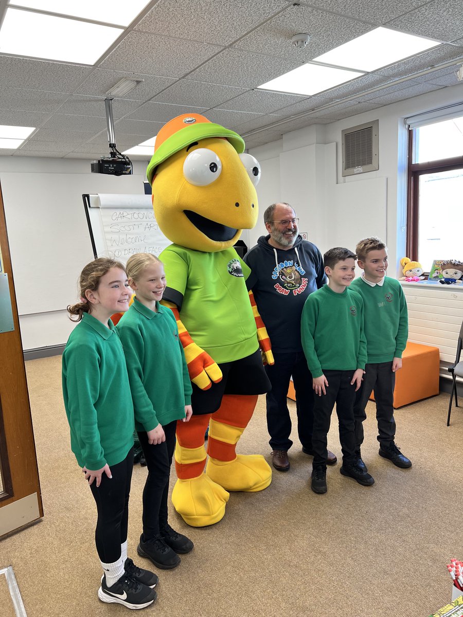As part of ‘Childrens Mental Health Week’ Cammy and @artuscreative were invited to the Ammanford library. The children from Ysgol Gymraeg Rhydaman enjoyed a few hours learning to draw Cammy Mascot for @JacLewisFdn 
#ChildrensMentalHealthWeek #childrensbooks
