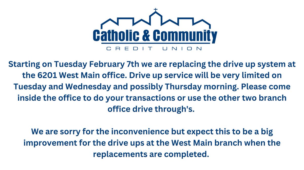 CandCCU's tweet photo. Please continue to check our social media pages for updates! #CandCCU https://t.co/1646njtjYq