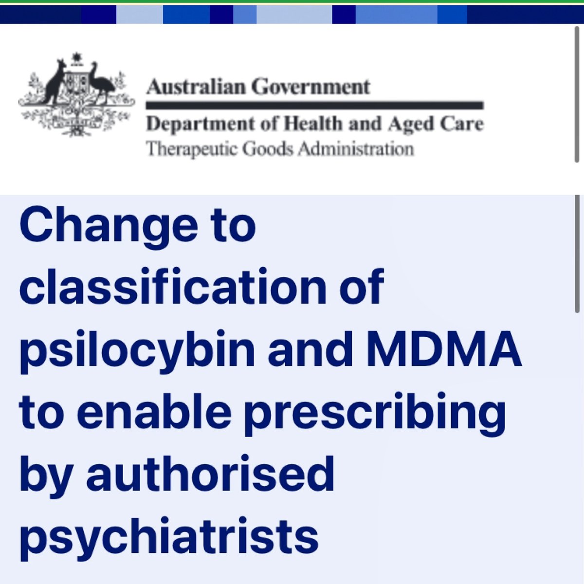 Congratulations @ProfDavidNutt for convincing the Australians to pioneer the #PsychedelicRenaissance! Major victory for Australia @AlboMP! Let’s hope more countries will join in on this massive victory for science soon. #MDMAforPTSD