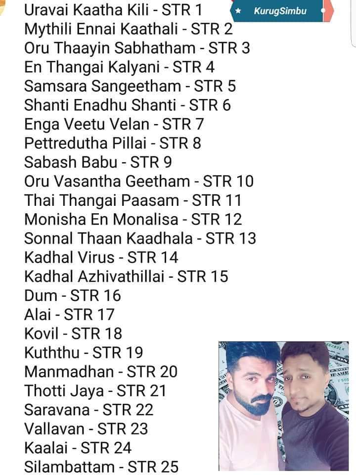 Its_SameerN's tweet photo. 46,47,48 = Eeswaran, Maha, VTK.
Next project is #STR49 https://t.co/gf06p1vhNw