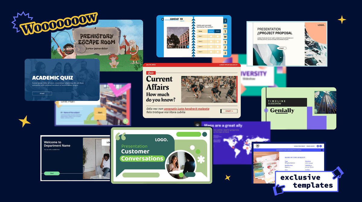 edmondpsedtech's tweet photo. RT @genially: 🆕🎉Step right up, step right up! Feast your eyes on these 16 new #templates full up to the brim with animation and #interactivity. Come and get ‘em! They’re all yours: https://t.co/O4B7kBYgpw

#Genially #interactiveCommunication https://t.co/U7NYabWWO0