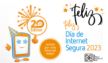 BancoCentralCub's tweet photo. ✨El 2do martes de febrero se celebra internacionalmente el #DíaDeInternetSegura.
Hoy, en su 2⃣0⃣ edición "Juntos por una Internet mejor" y por un #UsoResponsableDeInternet.
@marta_wilson
@aquinbeta
@RosaCantillo8
@AintzaneDC
@GarridoYaisel
@QueipoRuiz
@BarbaritaAguila https://t.co/nk1569iQs7