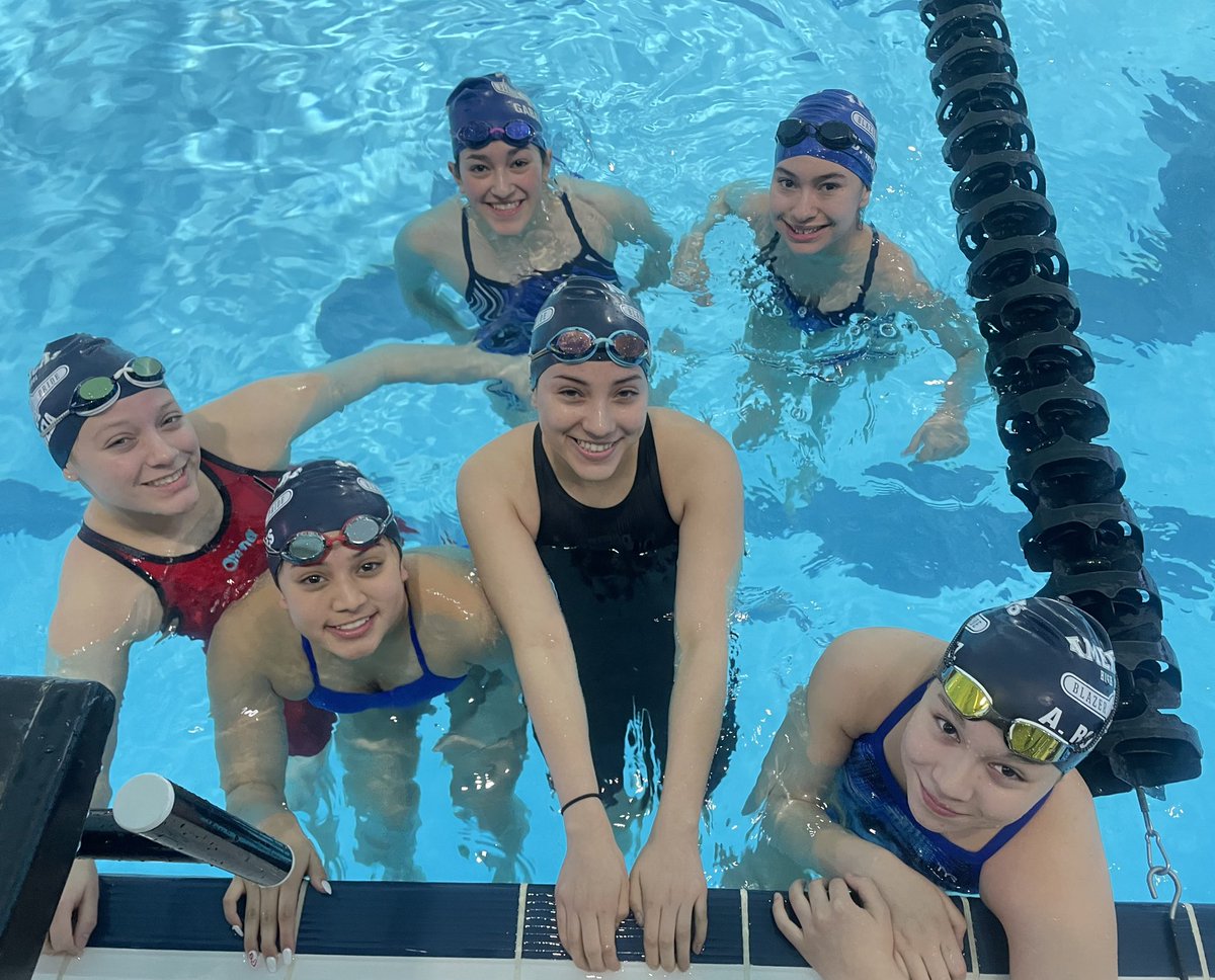 The Americas Swim Team ladies ready to swim at the Regional competition. Go Trailblazers!  <a href="/Americas_HS/">Nancy Torres</a> @RAlva_AHS <a href="/BlazerNationAHS/">Americas High School</a> <a href="/CoachCal_AD/">JJ Calderon</a> <a href="/SocorroISD/">Socorro ISD</a>