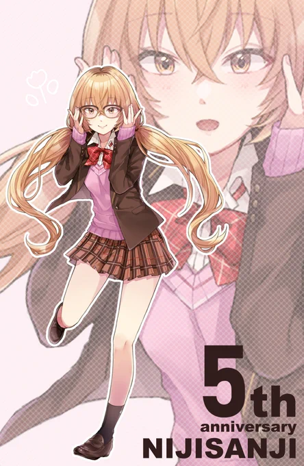 【手描き合作】カラフルタッグチーム【にじさんじ5th Anniversary】こちらの素敵な企画で家長むぎちゃんを担当させていただきました!たくさんの愛が詰まった素晴らしい動画です!にじさんじ5周年おめでとうございます#むぎあーと  