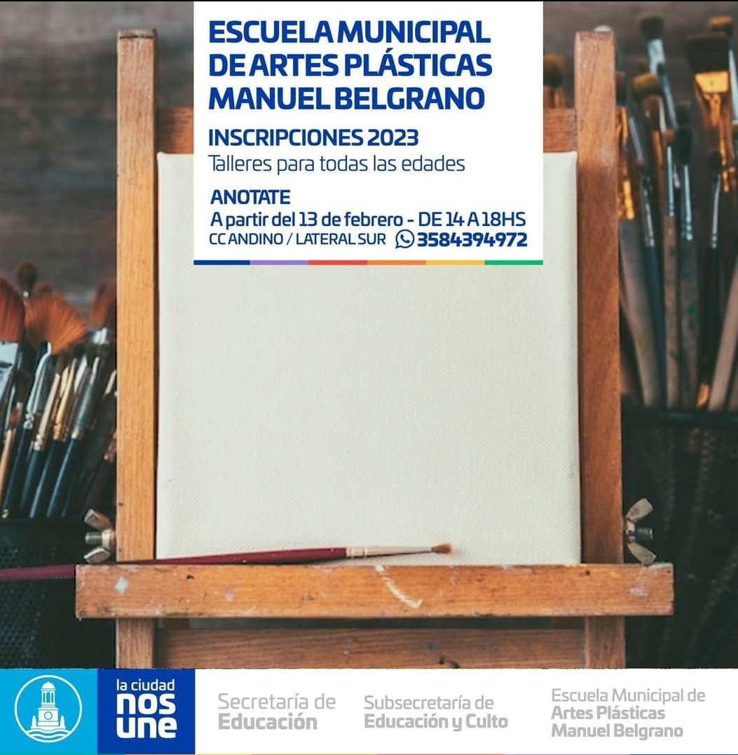 Sec_Educ's tweet photo. 📣INSCRIPCIONES 2023
🔨Escuela de Carpintería Municipal de Río 4to Para jóvenes y adultos/as

🎨Escuela Municipal de Artes Plasticas. Manuel Belgrano
Para niños/as, jóvenes y adultos/as https://t.co/n5KZEhzUxH