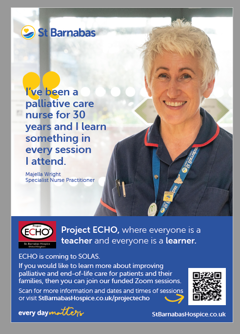 ECHOLincs's tweet photo. Do you work within the East of Lincolnshire? If so, why not join the SOLAS ECHO network. Email us at echosupport@stbarnabashospice.co.uk for further information. @LCHSLearning @StBarnabasLinc #ProjectECHO #collaboration #Learningbettertogether https://t.co/P8645TMsoH