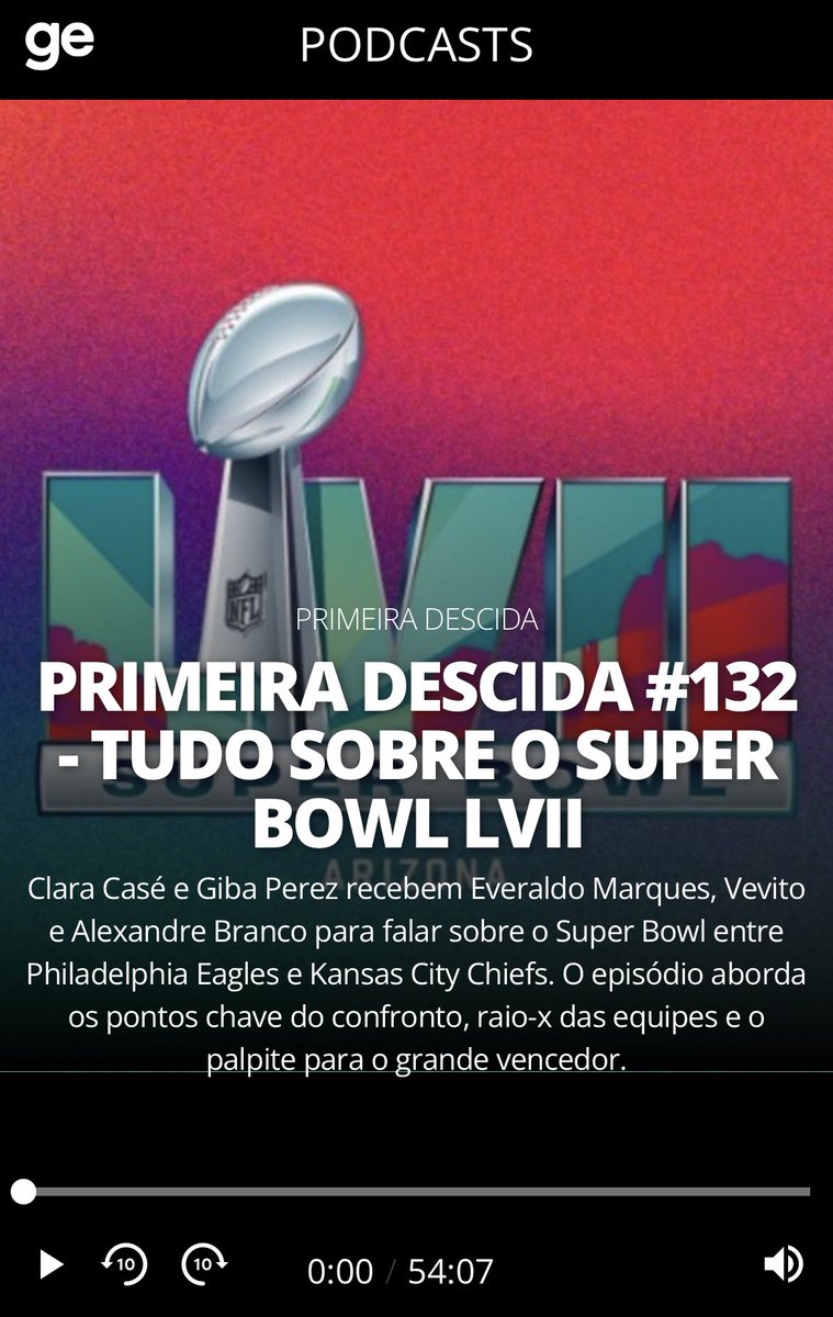 pod1descida's tweet photo. Mais um Primeira Descida no ar! 

Dessa vez teve um time de All-pros para falar dele: o SUPER BOWL LVII. 

@GibaPerez e @CaseClara receberam @everaldomarques, @vevitolas e @alezudoo do @EaglesBR. 

Como diria o Eve: ficou RIDÍCULO esse podcast! 
🎧 https://t.co/lQsTpNORuS https://t.co/OFYGyDscWG