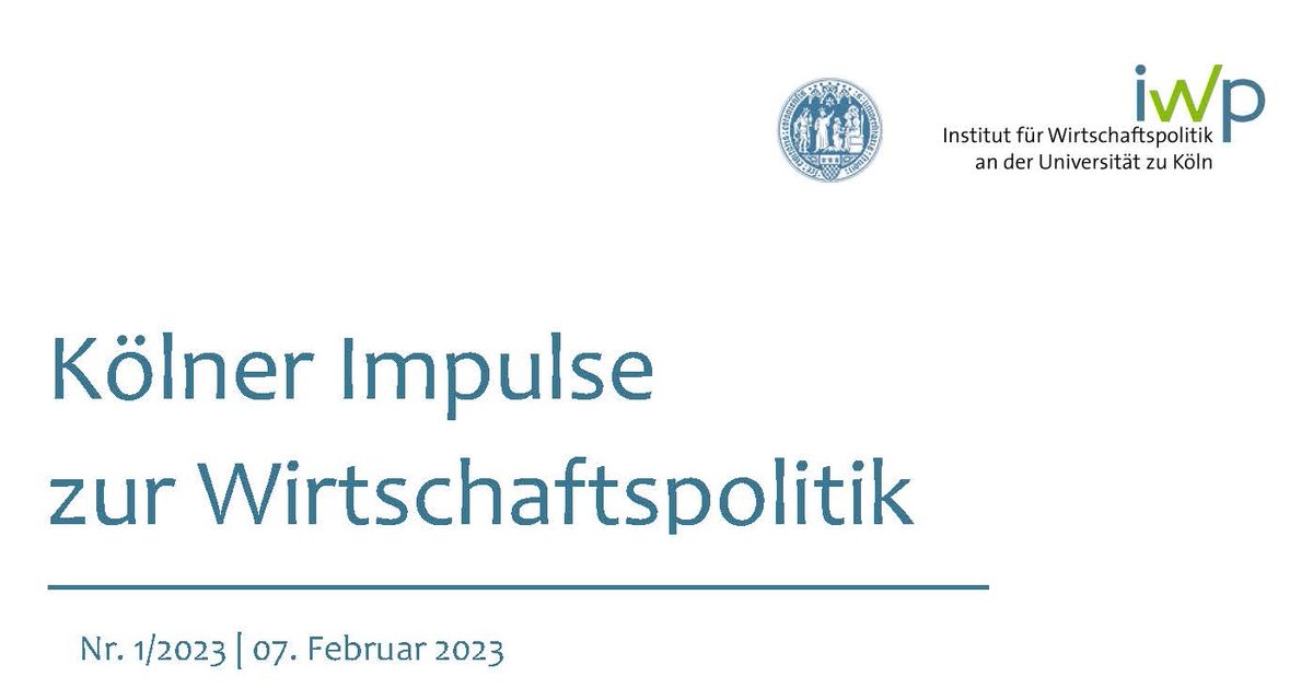 In der neuen Ausgabe der "Kölner Impulse zur Wirtschaftspolitik" 01/2023 wird diskutiert, ob Deutschland in der Finanzierung von Klimavorhaben in Ländern des Globalen Südens seinen eingegangenen internationalen Verpflichtungen nachkommt. 
iwp.uni-koeln.de/sites/iwp/Doku…
<a href="/WiSoUniCologne/">WiSoFakultät_UniKöln</a>