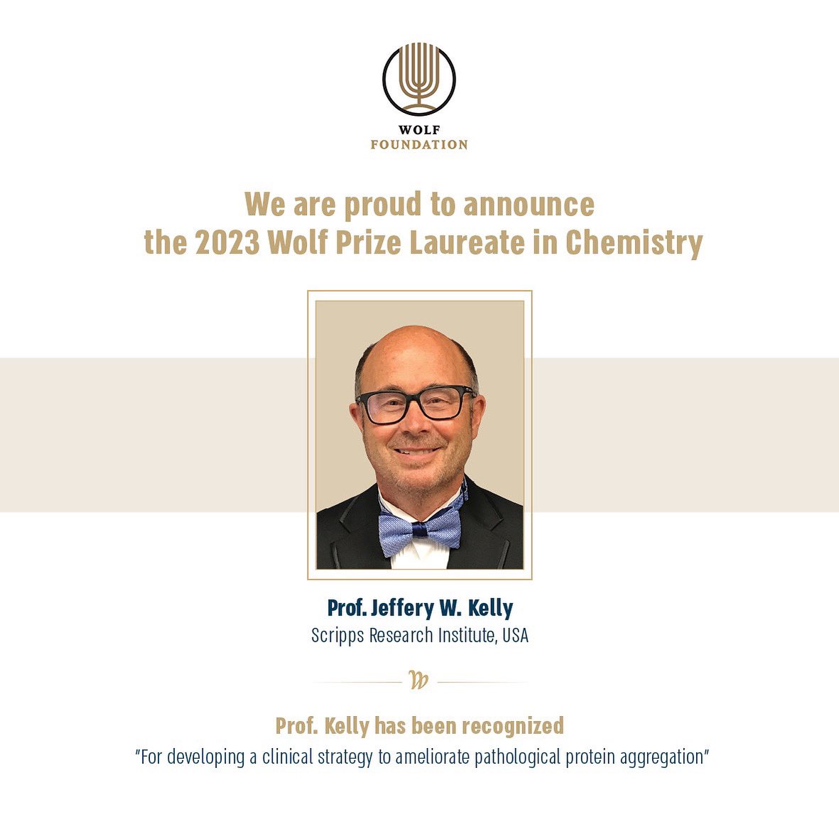 Wolf Prize (@wolfprize_) on Twitter photo Congratulations to Jeffery W. Kelly, 2023 Wolf Prize laureate in Chemistry!
<a href="/scrippsresearch/">Scripps Research</a> Congratulations to Jeffery W. Kelly, 2023 Wolf Prize laureate in Chemistry!
<a href="/scrippsresearch/">Scripps Research</a>