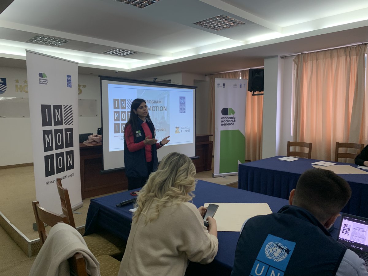 UNDPAlbania's tweet photo. News from #Lezha!
Small businesses impacted by the earthquake & pandemic are being supported with personalized technical assistance & financial support.
Grateful to #AbiBank for partnering with #UNDP to support 50 small businesses in Lezha&Durres recover
Let's see them thrive! https://t.co/Cp1dESe317