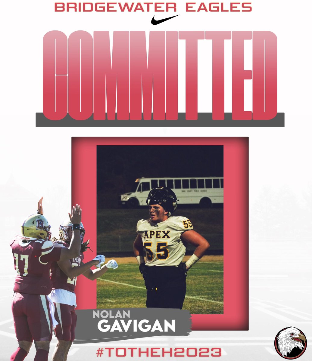 After long consideration I have decided to announce my commitment to Bridgewater College <a href="/BH2OFootball/">Bridgewater Football</a> <a href="/CoachJwill_/">Justin Williamson</a> <a href="/KyleERigney/">Coach Rigney</a> <a href="/ApexFB/">Apex High School Football</a> <a href="/CoachMozerka/">Coach Mozerka, Felton Grove HS Football Head Coach</a>