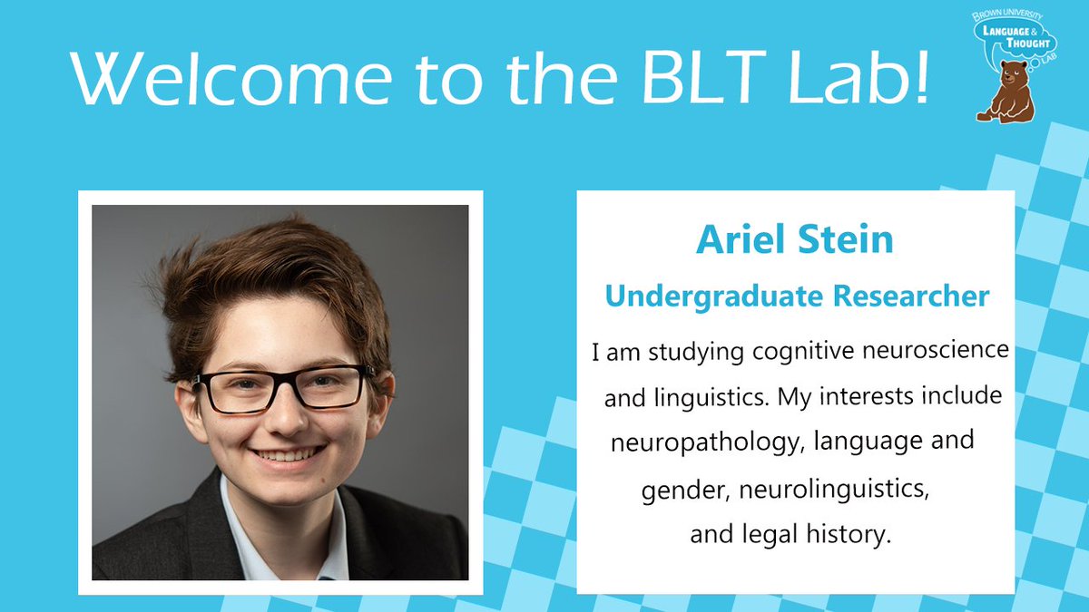 bltlab's tweet photo. We are so excited to Welcome Ariel ('24) to the lab! She enjoys cooking, learning about food history, and she’s an avid appreciator of limericks. https://t.co/CV1oddFzHs