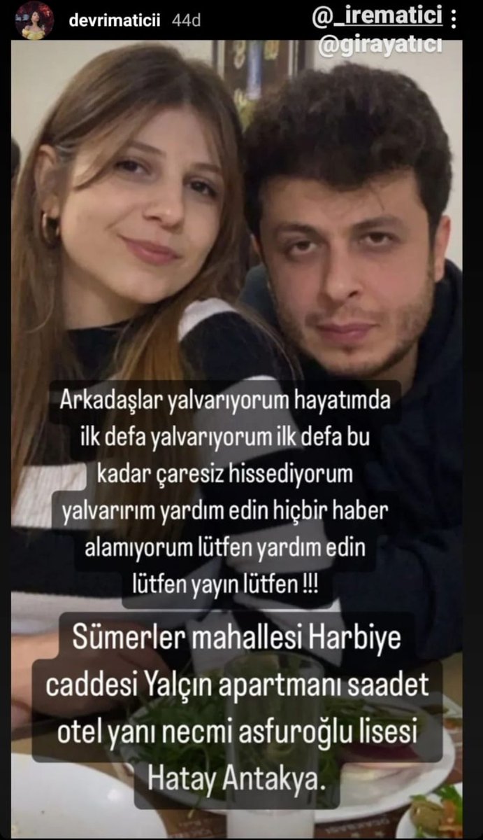 Mirbey6155's tweet photo. @AFADHatay
@AFADBaskanlik 
@HatayValiligi 
@HatayBSB https://t.co/FBoC0eCuxG