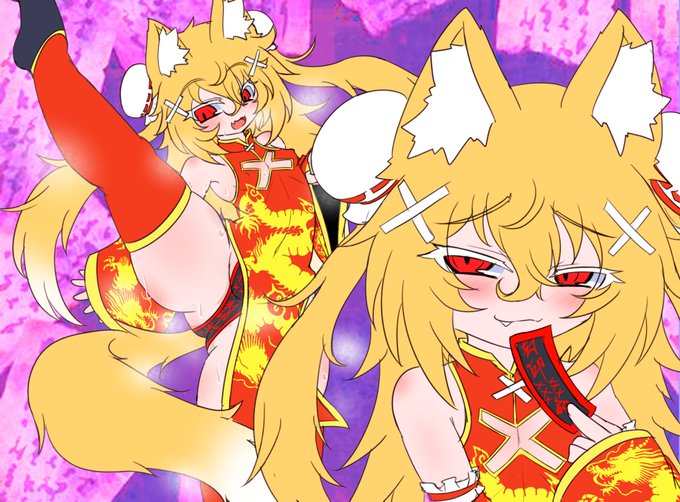 狼さんがこの間夢の中で電波を受信したアタッカーの新キャラのチャイナ狐耳のじゃロリババアはこんな感じの娘じゃった…
功夫と妖術とかで戦うはず…🐺🙄 